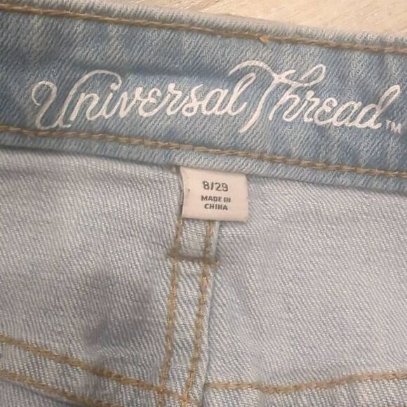Universal Threads Skirt Jean High Waist Denim Frayed light blue Women's 8/29 - Picture 3 of 8